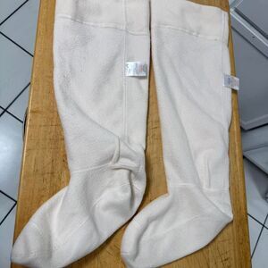 Hunter white fleece boot socks, Size Large